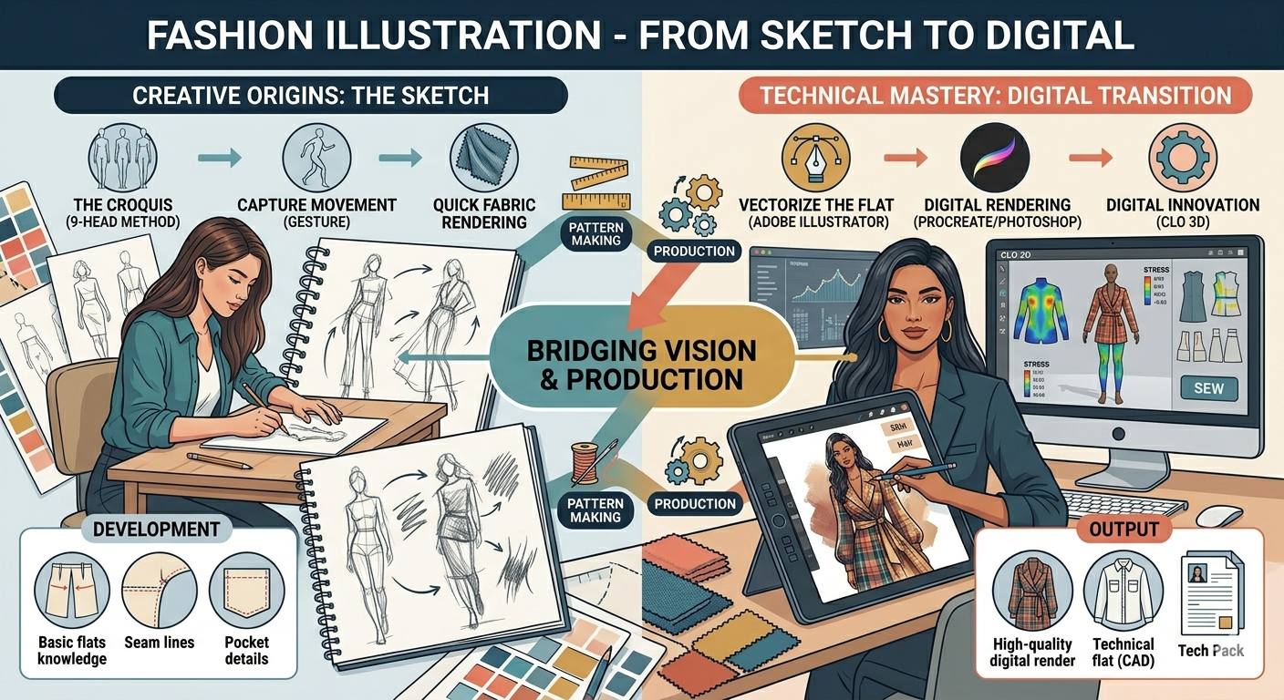Fashion Illustration - From Sketch to Digital